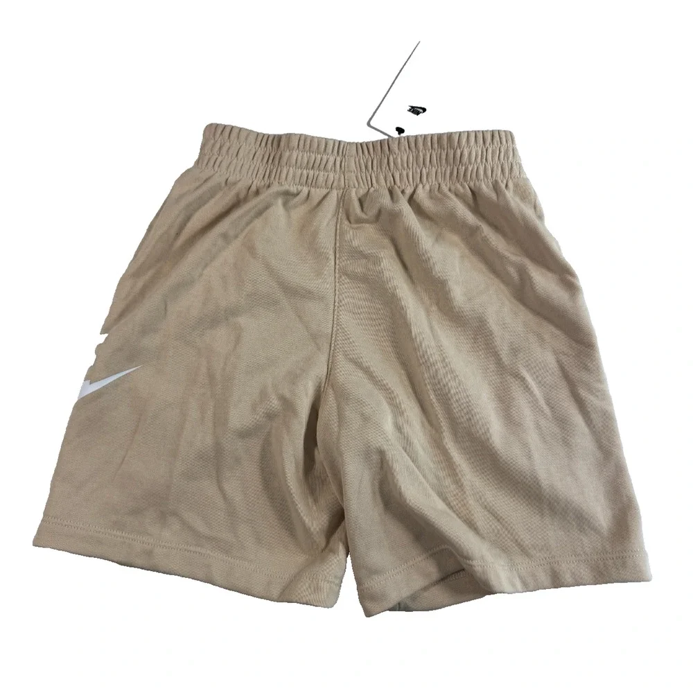 Nike Unisex Little Kids' Club Fleece Shorts Logo Size 7 Cream/Sand Drift NWT
